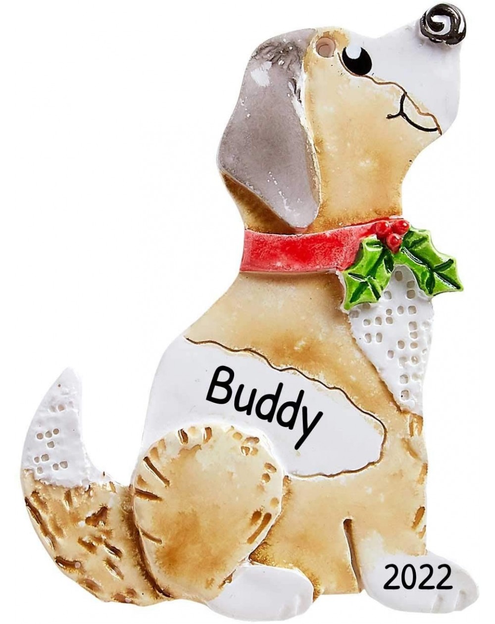 Ornaments Personalized Dog Christmas Tree Ornament 2020 - Handmade Watercolor Designer Fun Brown Beige Play Holiday Love Kid ...
