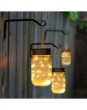 Outdoor String Lights Hanging Solar Mason Jar Lights- 6 Pack 30 Led String Fairy lights Solar Lanterns Table Lights- 6 Hanger...
