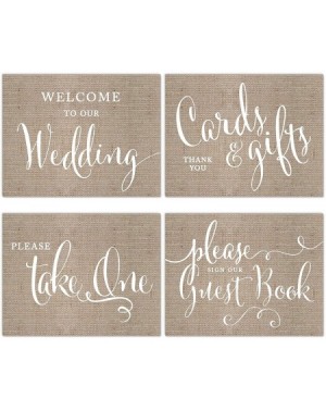 Banners & Garlands Unframed Wedding Party Signs- 8.5x11-inch- Printed Paper Burlap- Welcome to Our Wedding- Cards and Gifts- ...