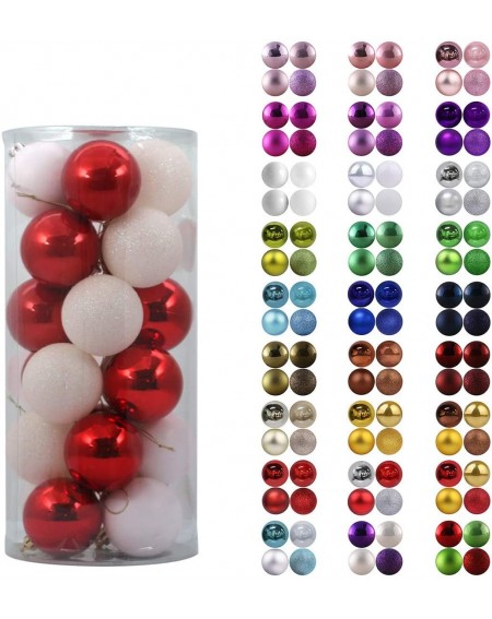 Ornaments 24Pcs Christmas Balls Ornaments for Xmas Tree - Shatterproof Christmas Tree Decorations Large Hanging Ball Red & Wh...