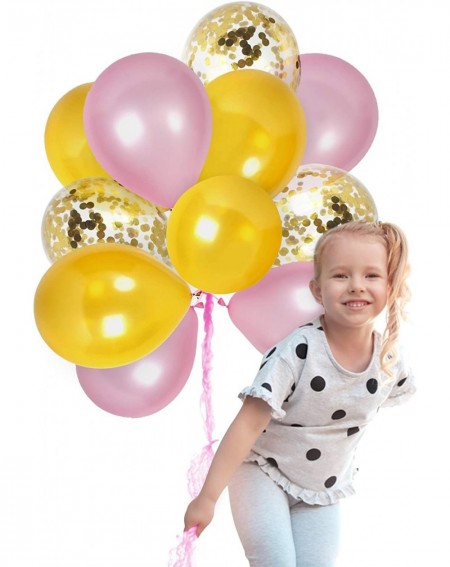 Balloons Gold Light Pink Balloons Gold Confetti Balloons 44 Pack 12 Inch Metallic Latex Unicorn Party Decorations for Wedding...