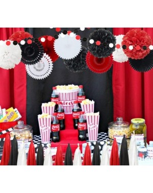 Tissue Pom Poms 29pcs Red Black White Mickey Minnie Mouse Ladybug Birthday Wedding Baby Shower Bachelorette Party Decoration ...