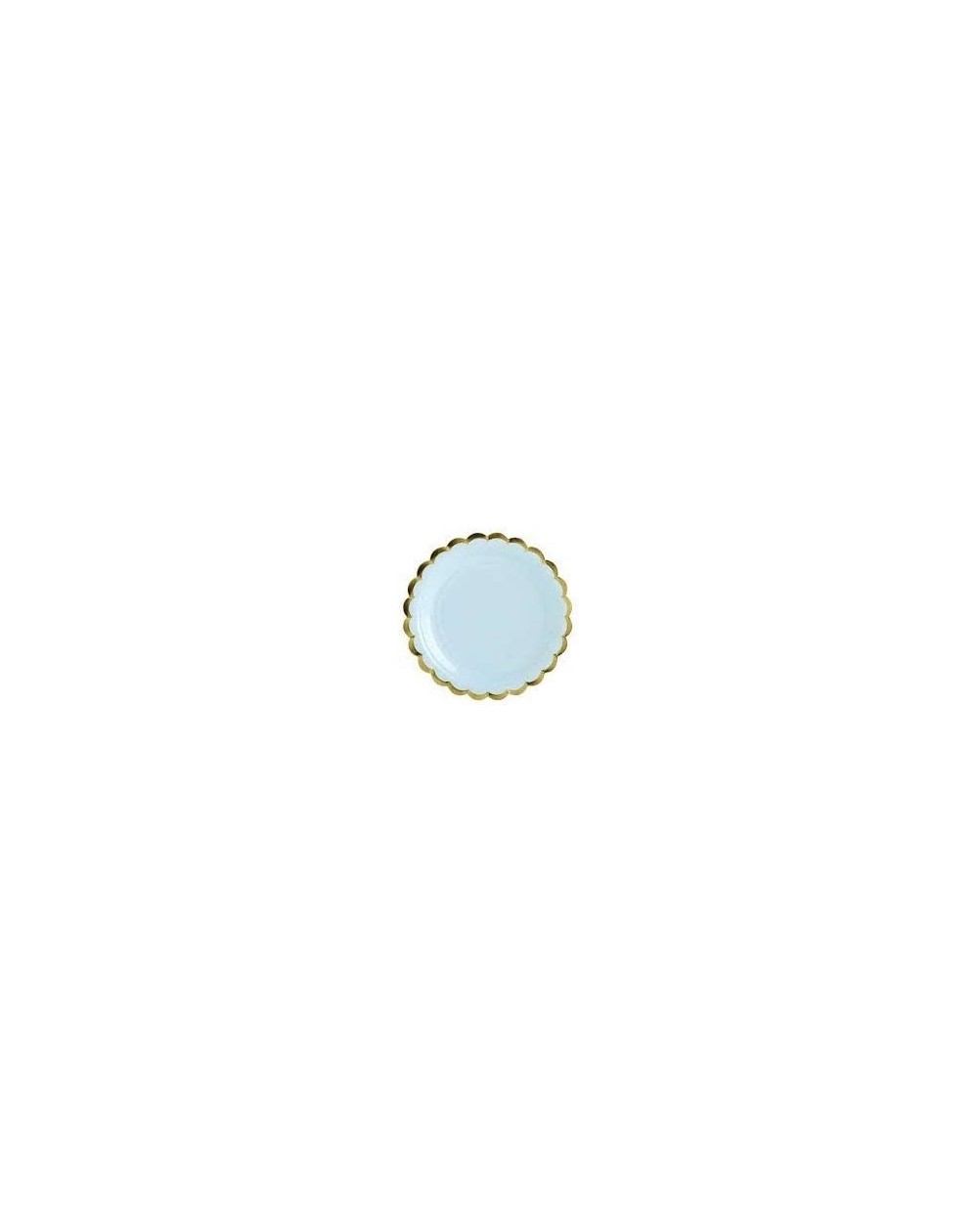 Tableware Gold Rimmed Party Paper Plates (Round Plates- Baby Blue) Baby Boy Shower Paper Plates - Baby Blue - C418O9ZH75X $11.40