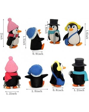 Cake & Cupcake Toppers 4 pcs Kawaii Animal Penguin Characters Toys Mini Figure Collection Playset- Cake Topper- Plant- Automo...