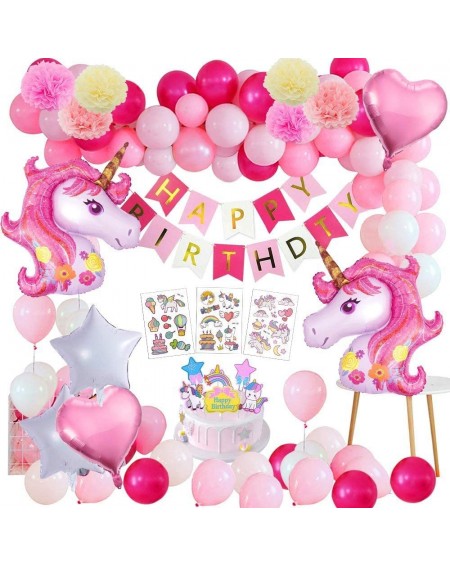 Balloons Pink Unicorn Party Decorations for Girls Lady-47pcs Unicorn Birthday Wedding Party Supplies Decoration with 3D Huge ...