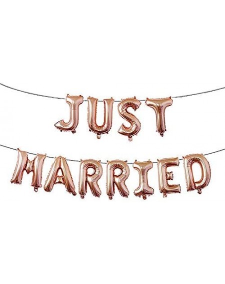 Balloons Just Married Foil Balloons Romantic JUST Married Letter Mylar Balloon for Wedding Bridal Shower Engagement Propose M...