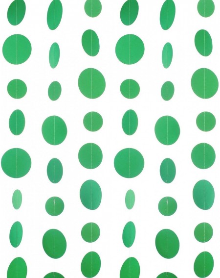 Banners & Garlands Green Paper Garland Circle Dot Party Banner Streamer Backdrop Hanging Decorations- 20 Feet in Total - Gree...