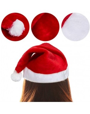 Hats Adult Santa Hat Unisex Red Christmas Santa Hat for Adults or Children Hat 3PCS - Red a - CP18KG0984U $11.75