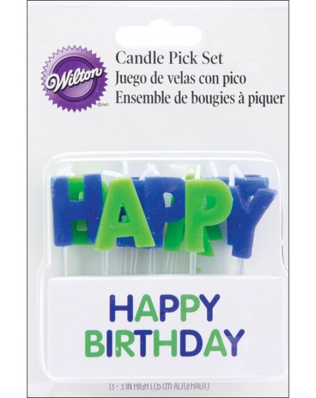 Cake Decorating Supplies Happy Birthday Candle Picks in Blue- 13 Count - Blue - C11163XI54N $6.34