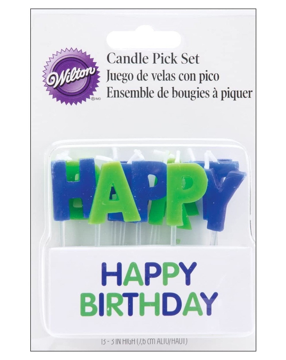 Cake Decorating Supplies Happy Birthday Candle Picks in Blue- 13 Count - Blue - C11163XI54N $6.34