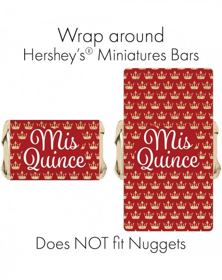 Favors Red and Gold Quinceanera Party Favors - Mini Candy Bar Wrappers - 45 Stickers - Red and Gold - CT186MUA4IN $10.09