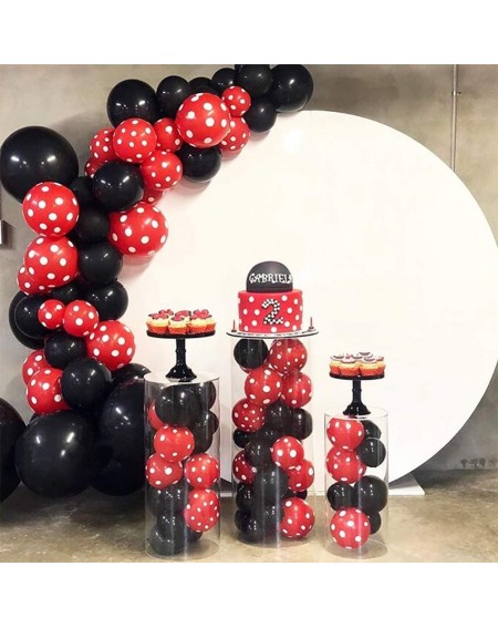 Balloons 100 PCS 12 Inch Latex Balloons Red and Black Polka Dot Balloons Decorations for Birthday Party Wedding Baby Shower S...