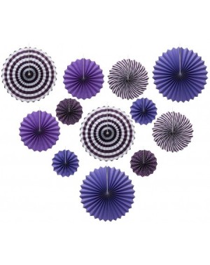 Party Packs Purple Paper Fans Hanging Paper Fans Flower Set- 12PCS Mexican Fiesta Kids Party Decorations Hanging Banner for W...