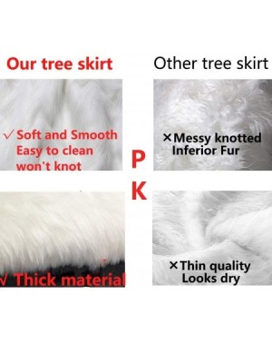 Tree Skirts 48 inch Faux Fur Christmas Tree Skirt Snowy White Tree Skirt for Christmas - Snowy White - CI18AKLL2GW $23.29