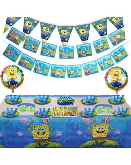 Party Favors 115 Pcs Spongebob Birthday Party Supplies and Decorations Set of Kids Girls and Boys Party Suppliers Favor 1st U...