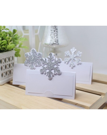 Place Cards & Place Card Holders Snowflakes Place Cards (Silver) - Silver - CK189K44EXE $30.22