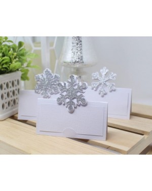 Place Cards & Place Card Holders Snowflakes Place Cards (Silver) - Silver - CK189K44EXE $30.22
