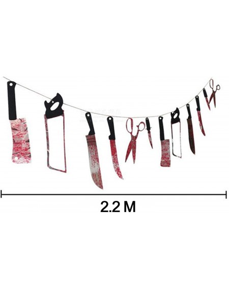 Banners 24PCS Bloody Weapons Garland Props Banner- Halloween Haunted House Zombie Vampire Party Decors Supplies - CG18KCRZCK4...