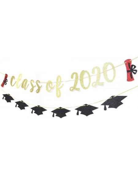 Banners Gold Class of 2020 Banner - Congrats Graduate Banner - 2020 Graduation Party Decoration Supplies - CD1966KLZGW $11.67