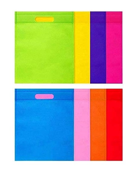 Party Favors 32 Party Favor Gift Tote Bags- Bright Color Non-Woven Treat Bags with Handles for Birthday Party Favors Snacks T...