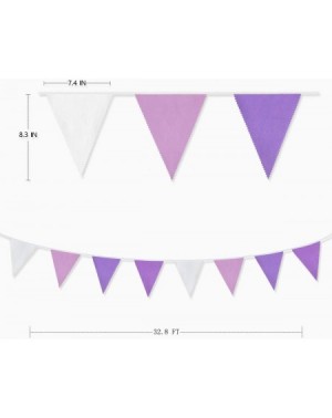 Banners & Garlands 10M/32Ft Pennant Banner Fabric Triangle Flag Cotton Cloth Bunting Garland Kit for Wedding Birthday Party H...