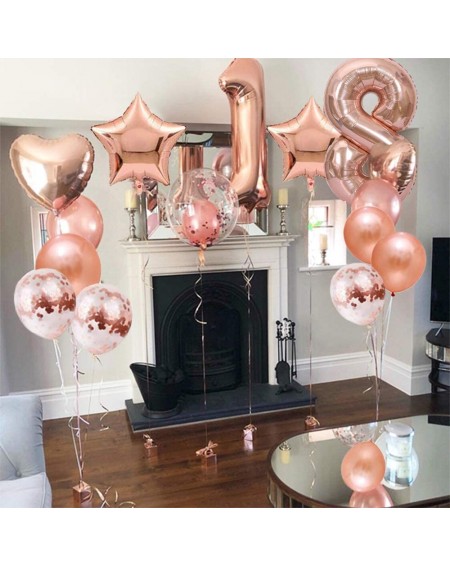 Balloons 18 Birthday Party Supplies Rose Gold Number 18 Foil Balloon Happy Birthday Banner Kit 18th Birthday Decoration Metal...