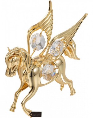 Ornaments Crystal Studded Mythical Flying Winged Pegasus Horse Hanging Christmas Tree Ornament Figurine- Gift Boxed with Stor...