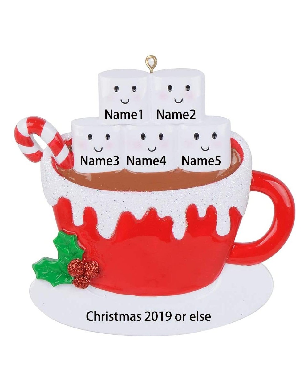 Ornaments Marshmallow Mug Personalized Family of 5 Christmas Ornament - Free Personalization - Family of 5 - CB18YYUH223 $16.99