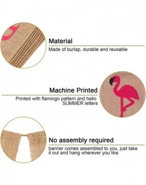 Banners & Garlands Hello Summer Burlap Banner Rustic Summer Banner with Flamingo Pattern Summer Garland Flag Decoration for P...