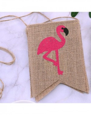 Banners & Garlands Hello Summer Burlap Banner Rustic Summer Banner with Flamingo Pattern Summer Garland Flag Decoration for P...