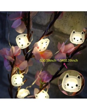 Outdoor String Lights String Light Warm White 20 LEDs Lovely Cat Decoration Lighting Battery Power Easy Installment for Indoo...