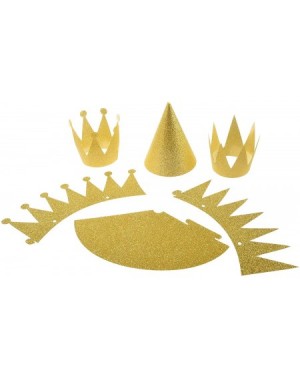 Hats Cosmos 12 PCS Birthday Party Cone Hats Crown Laurel Hats with Ropes (Gold) - Gold - CJ18EL4EK66 $9.50