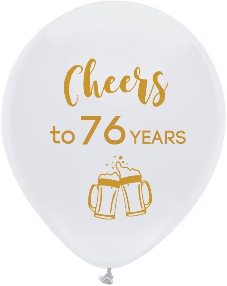 Balloons White cheers to 76 years latex balloons- 12inch (16pcs) 76th birthday decorations party supplies for man and woman -...