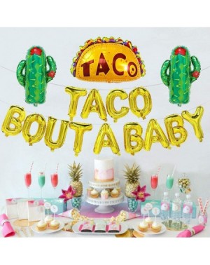 Balloons Taco Bout A Baby Balloon Gold Foil Banner Sign for Mexican Fiesta Cactus Themed Party Supplies Gender Reveal Baby Sh...