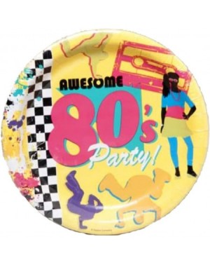 Party Tableware WM424473 Awesome 80s Party Dinner Plates- 8 ct. - C211VUZWWY3 $6.98