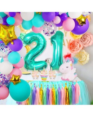 Balloons 32inch Teal Blue Number 21 Balloon - 12st Birthday Decorations for Girls/Boys- 21st Birthday Decorations for Women/M...
