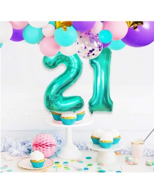 Balloons 32inch Teal Blue Number 21 Balloon - 12st Birthday Decorations for Girls/Boys- 21st Birthday Decorations for Women/M...