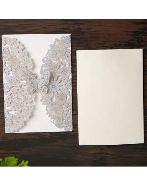 Invitations 20x Laser Cut Lace Flora Wedding Invitation Cards with Butterfly and Envelopes for Bridal Shower Engagement Quinc...