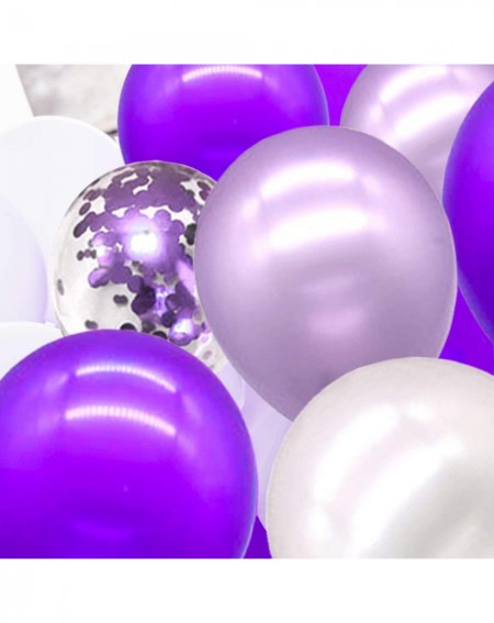 Balloons 72pcs Balloons Purple White Confetti Balloons Set - Purple Balloon Garland Kit for Wedding Birthday Graduation Party...