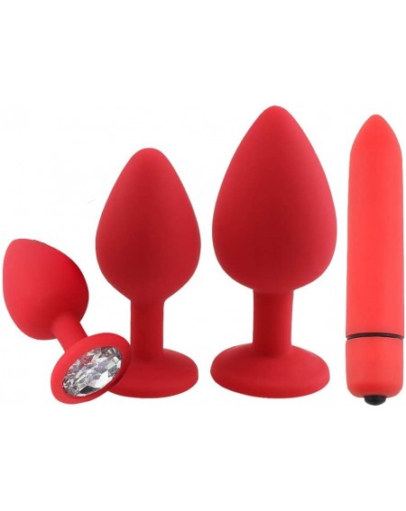 Adult Novelty 4Pcs/Set Soft Medical Silicone Trainer Kit Anale Pugs Beginner Set for Women and Men (Red) - Red - CD19IIWCI7C ...