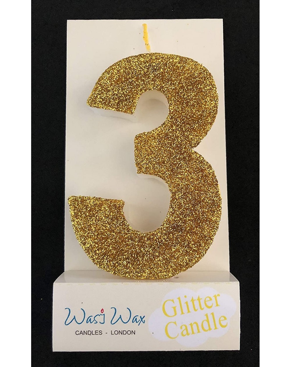 Cake Decorating Supplies Ultra Sparkle Gold Glitter Birthday Number 3 Candle - Cake Topper - 3.25" (8.25cm) - Nr 3 - 3 - CS19...