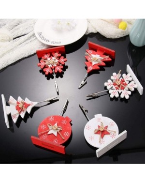 Place Cards & Place Card Holders 6pcs Christmas Place Card Holder Wood Tree Snowflake Photo Card Clip Memo Note Clamp Table N...