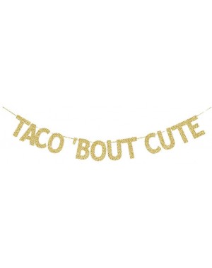 Banners & Garlands Taco'Bout Cute Banner- Mexician Theme Birthday/Baby Shower/Kids Bday Party Gold Gliter Paper Sign - CO193X...