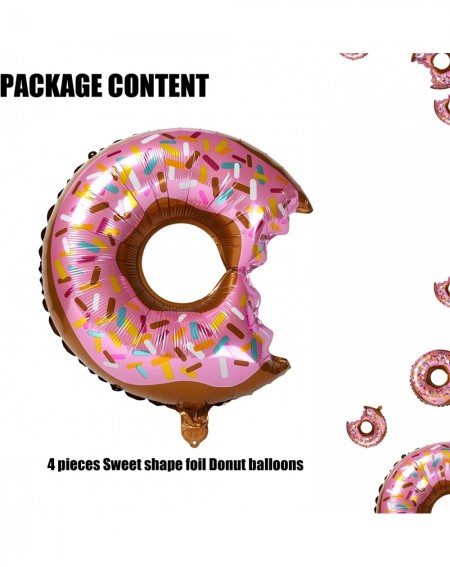 Balloons 4 Pcs Big Donut Foil Balloons Large Mylar Doughnut Balloon Giant for Birthday Party Decorations Supplies Baby Shower...