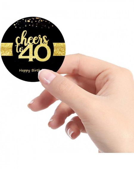 Party Favors 48 PCS Cheers to 40 Stickers Large Bottle Stickers 40th Birthday Stickers Card Seals 2 INCHES Round Happy Birthd...