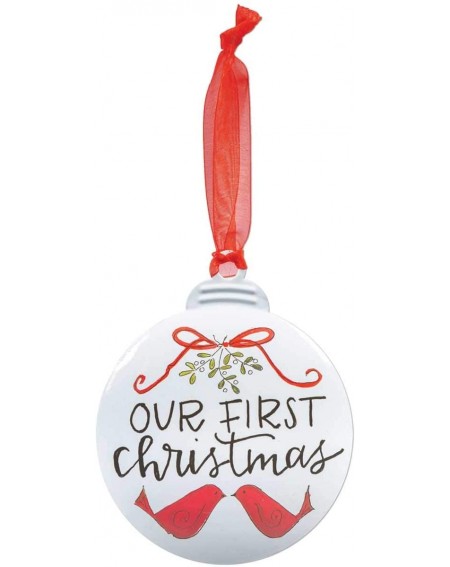 Ornaments Hand-Drawn Personalizable Metal Christmas Ornament- 4.25-Inches- Love Birds - Love Birds - CA18Q8N8KR9 $7.17