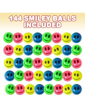 Party Favors Mini Smile Face Bouncing Balls - Bulk Pack of 144-1 Inch Bouncy Balls in Assorted Bright Neon Colors - Best Birt...