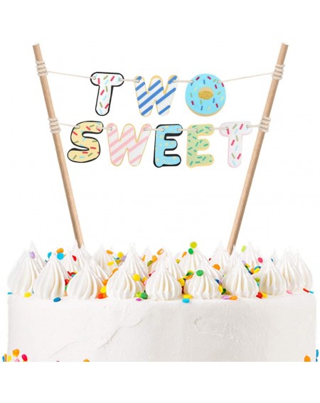 Cake & Cupcake Toppers Donut Two Sweet Cake Bunting 2 Years Old Birthday Cake Topper Banner Doughnut Too Sweet 2nd Wedding An...