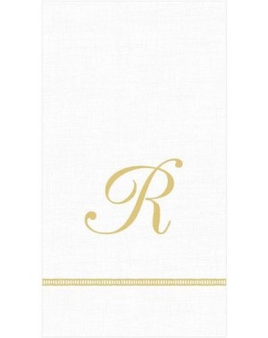 Tableware Hemstitch Script Single Initial Paper Guest Towel Napkins- Letter R- 60 Count - CI194Z6Y22M $48.06