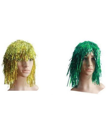 Favors 4 Pcs Glittering Foil Wig Foil Tinsel Costume Wig for Costume Ball Masquerade - CV18EHXM98G $7.73